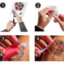 Application faux tatouage Halloween croix satanique