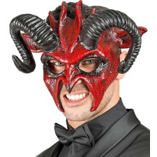 Masque de diable rouge et noir