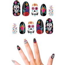 Faux ongles Dia de Los Muertos