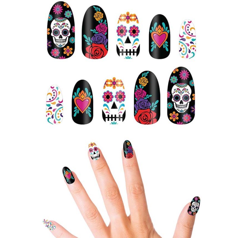 Faux ongles Dia de Los Muertos Faux ongles Dia de Los Muertos