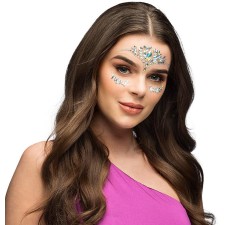 Bijoux de visage blanc irisé