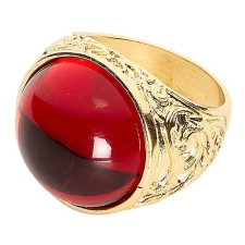 Bague de déguisement rouge et dorée
