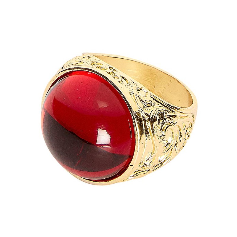 Bague de déguisement rouge et dorée Bague de déguisement rouge et dorée