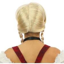 Perruque avec tresses blondes pour femme