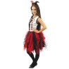 Costume femme Halloween Arlequin noir et rouge