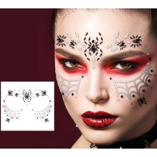 Strass visage Halloween araignée
