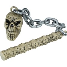 Arme Halloween factice massue avec chaîne et tête de mort
