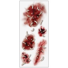Tatouages asticots dans blessures