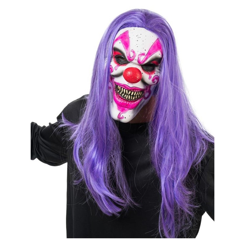 Masque de clown tueur aux cheveux longs Masque de clown tueur aux cheveux longs