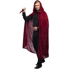 Cape homme Halloween rouge bordeaux pour déguisement