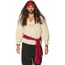 Pack d'accessoires contant un foulard rouge de pirate et une ceinture