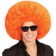 Perruque afro orange