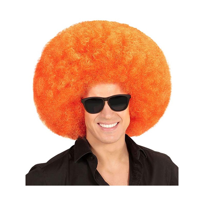 Perruque afro orange