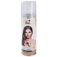Spray cheveux avec paillettes couleur argent