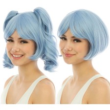 Perruque femme manga bleue