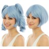 Perruque femme manga bleue