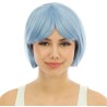 Perruque femme manga bleue courte