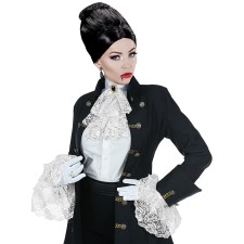 Costume gothique femme avec jabot blanc