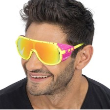Lunettes de ski rétro jaune fluo