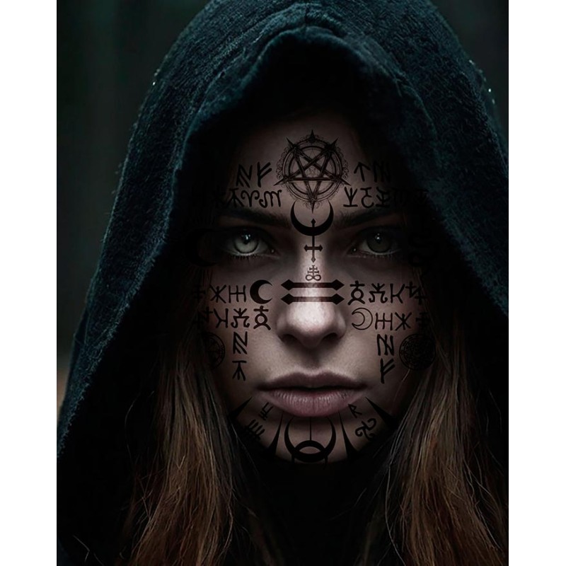 Tatouages Halloween de visage sataniques