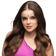 Strass autocollants pour visage roses et blancs irises