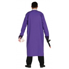 Déguisement de bouffon tueur Homme avec manteau violet