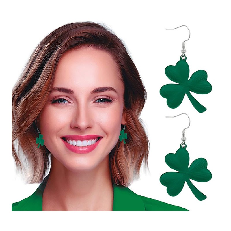 Boucles d'oreilles Saint-Patrick trèfles verts
