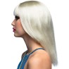 Perruque de déguisement femme aux cheveux longs blonds platine