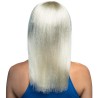 Perruque cheveux blonds platine avec frange pour femme