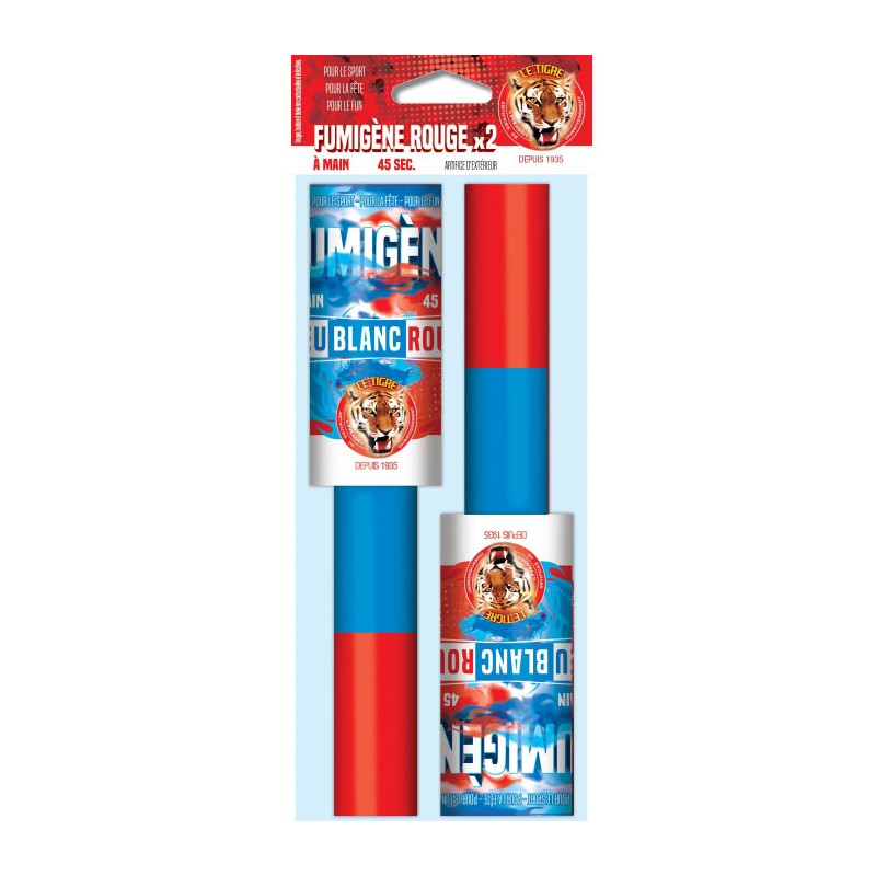 Fumigènes bleu blanc rouge à main