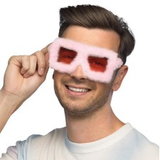 Lunettes festives roses avec peluche