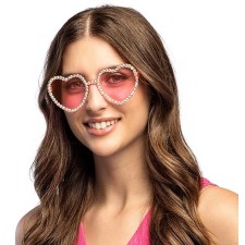 Lunettes coeur avec strass