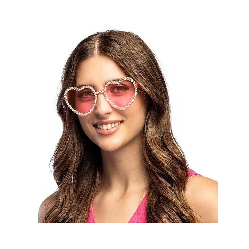 Lunettes coeur avec strass