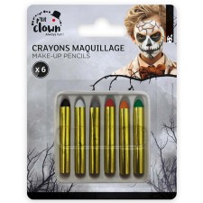 Crayons de maquillage Halloween gras - lot de 6