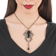 Collier araignée avec strass Halloween