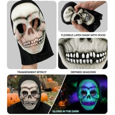 Masque latex squelette phosphorescent Halloween