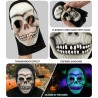 Masque latex squelette phosphorescent Halloween