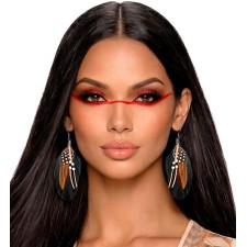 Boucles d'oreilles d'indienne avec plumes
