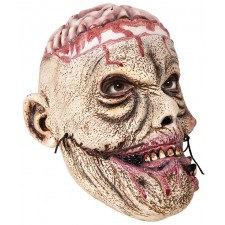 Masque de zombie d'Halloween avec le cerveau apparent intégral en latex