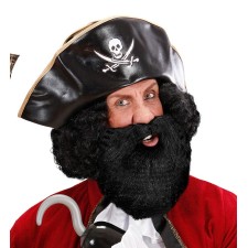 Fausse barbe noire de déguisement pirate