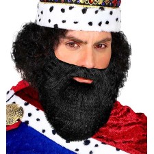 Barbe noire accessoire de costume chevalier
