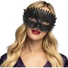 Demi-masque corbeau noir Halloween
