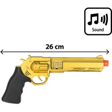Fausse arme pistolet couleur or