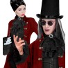 Jabot noir satin pour déguisement de vampire Halloween