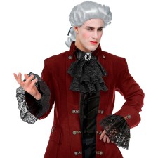 Jabot de marquis noir avec poignets pour déguisement