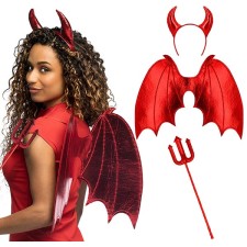 Kit accessoires diable rouge pour Halloween