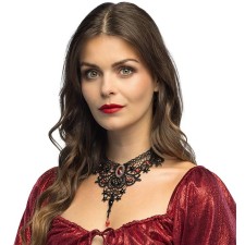 Collier Halloween femme noir et rouge