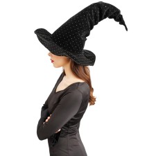 Chapeau de sorcière noir Halloween pour adulte