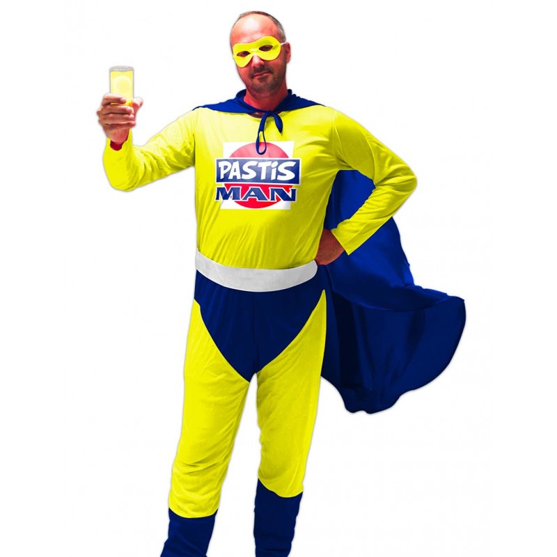 SUPER HÉROS PASTIS MAN (Déguisement pour adulte) Taille unique 52/54