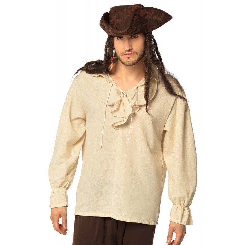 Costume chemise beige de pirate pour homme